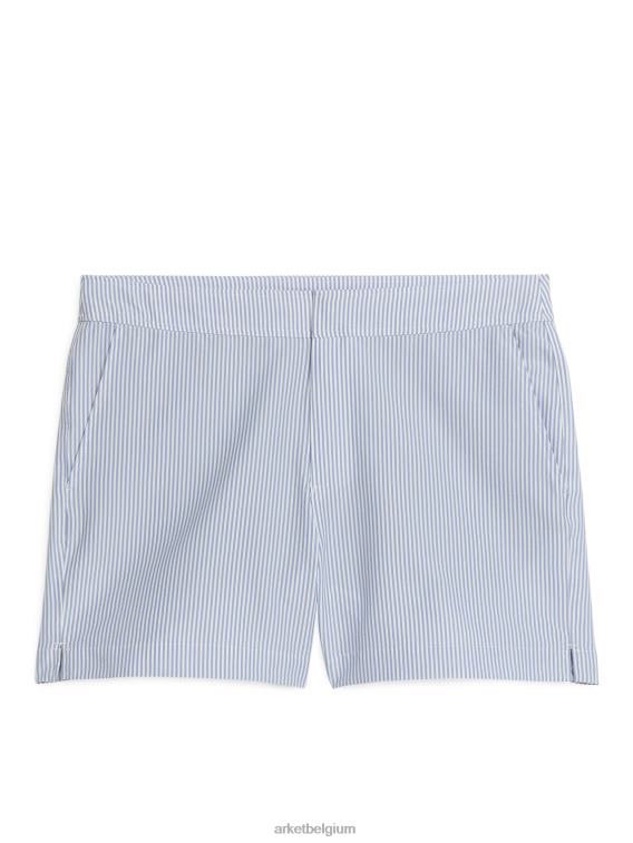 ARKET kleding 0DXJP1143 wit Blauw seersucker zwembroek Heren