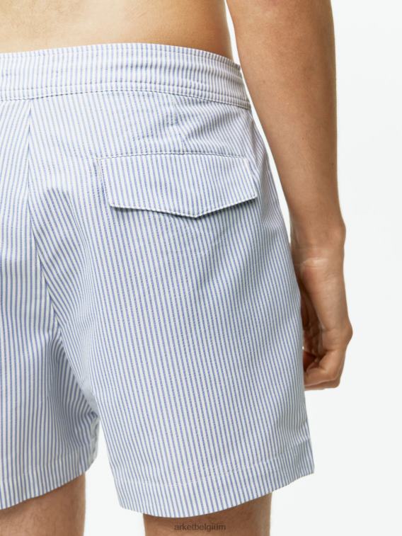 ARKET kleding 0DXJP1143 wit Blauw seersucker zwembroek Heren
