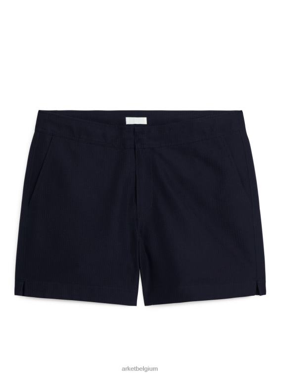 ARKET kleding 0DXJP1144 donkerblauw seersucker zwembroek Heren