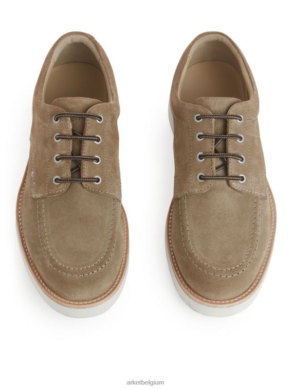 ARKET schoenen 0DXJP1274 beige Derby schoenen van suède vibram Heren