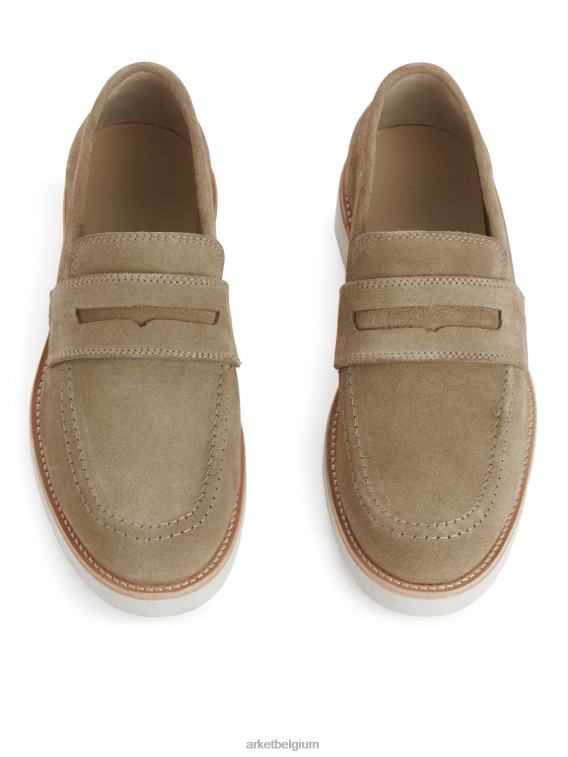 ARKET schoenen 0DXJP1275 beige Suede-vibram loafers Heren
