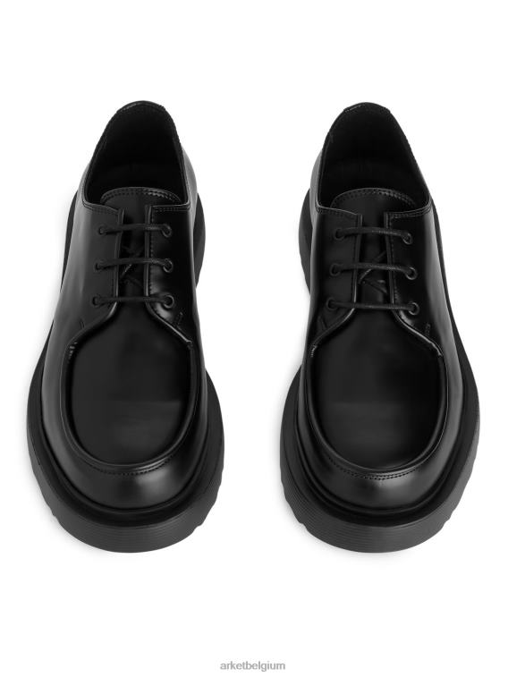 ARKET schoenen 0DXJP1276 zwart leren derbyschoenen Heren