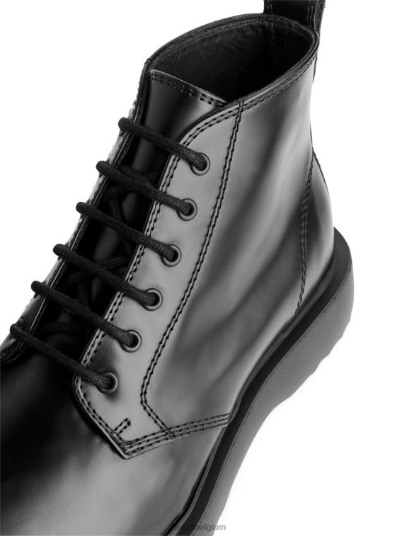 ARKET schoenen 0DXJP1277 zwart leren veterlaarzen Heren