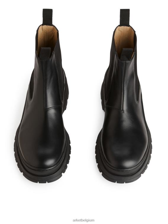 ARKET schoenen 0DXJP1282 zwart Leren laarzen met dikke zool Heren