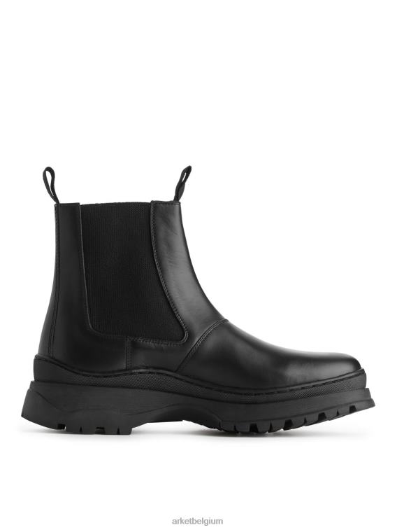 ARKET schoenen 0DXJP1282 zwart Leren laarzen met dikke zool Heren