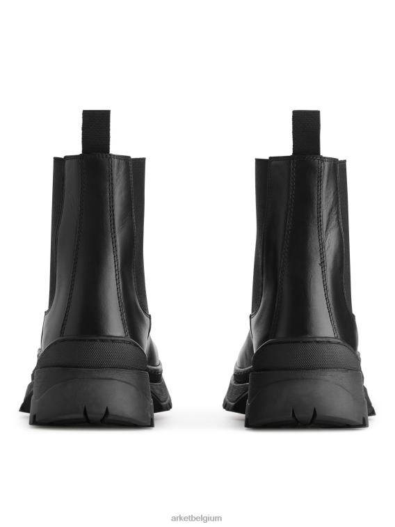 ARKET schoenen 0DXJP1282 zwart Leren laarzen met dikke zool Heren
