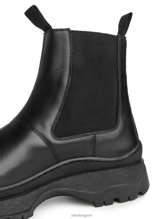 ARKET schoenen 0DXJP1282 zwart Leren laarzen met dikke zool Heren