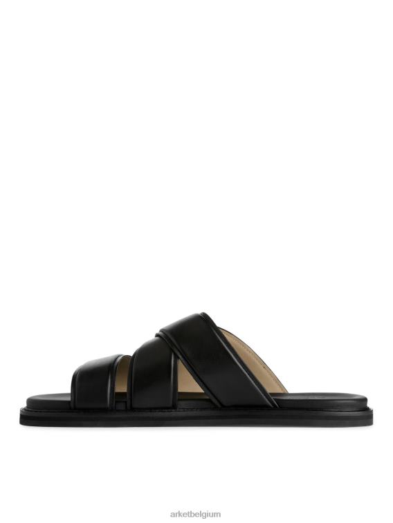 ARKET schoenen 0DXJP1272 zwart leren schuifsandalen Heren