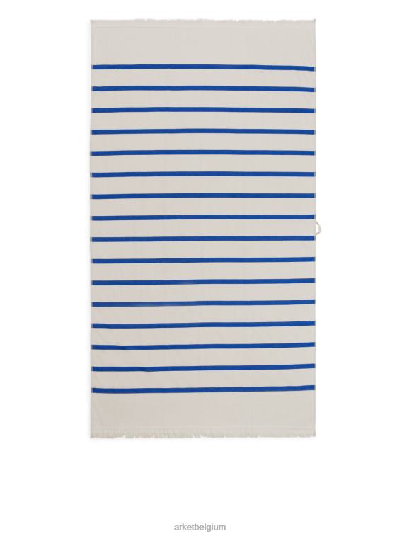ARKET huishoudartikelen 0DXJP1346 gebroken wit/blauw badhanddoek 100 x 180 cm unisex