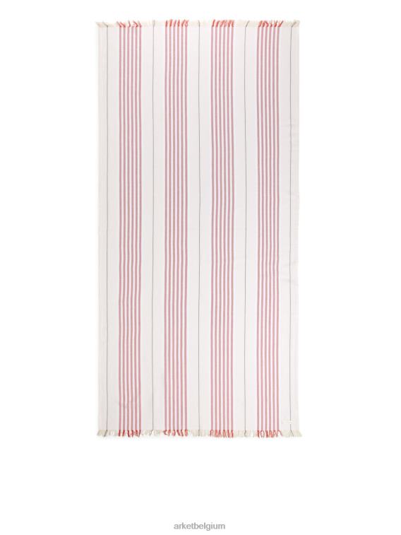 ARKET huishoudartikelen 0DXJP1358 wit rood katoenen stranddeken unisex