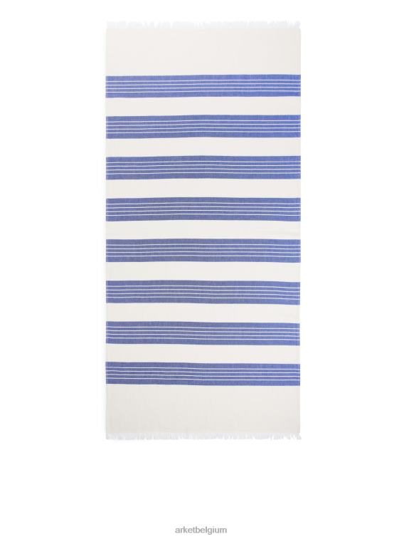 ARKET huishoudartikelen 0DXJP631 blauw Wit katoenen stranddeken unisex