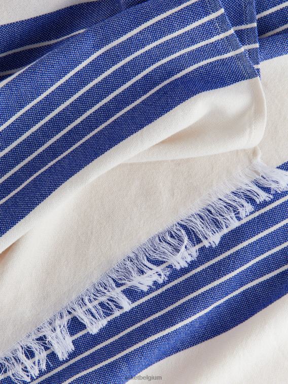 ARKET huishoudartikelen 0DXJP631 blauw Wit katoenen stranddeken unisex