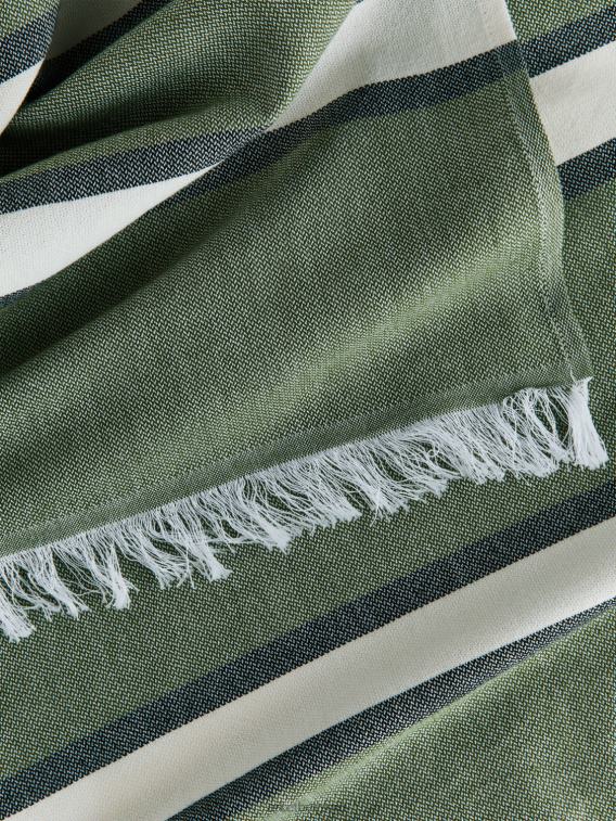 ARKET huishoudartikelen 0DXJP634 groen/gebroken wit katoenen stranddeken unisex