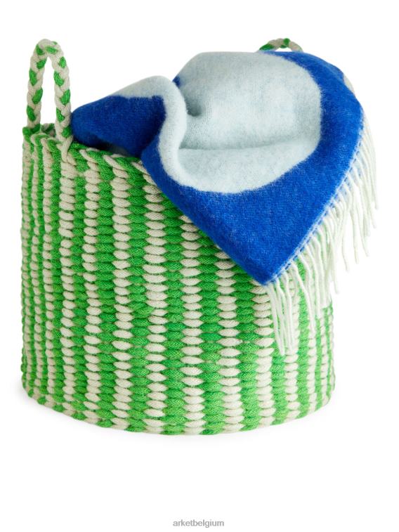 ARKET huishoudartikelen 0DXJP1353 groen/gebroken wit opbergmand 41 cm unisex