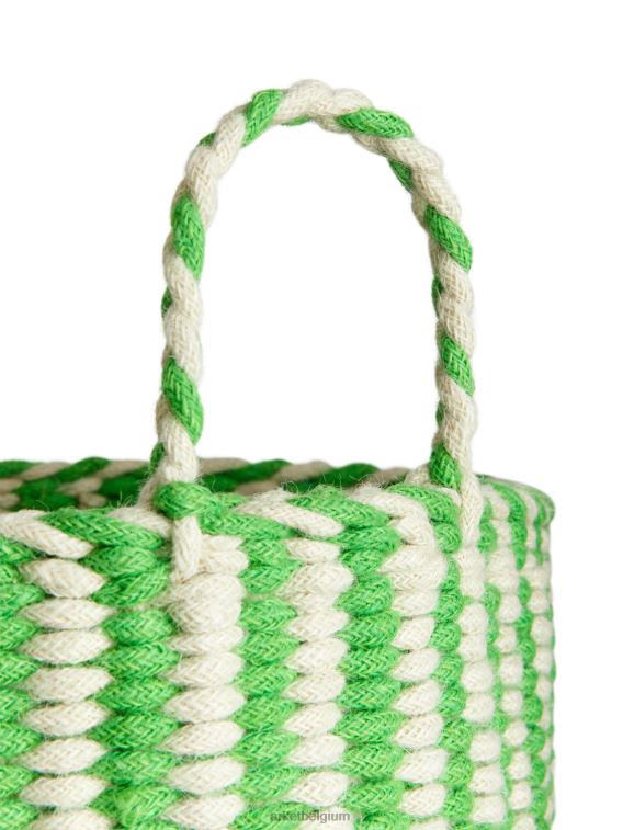 ARKET huishoudartikelen 0DXJP1353 groen/gebroken wit opbergmand 41 cm unisex