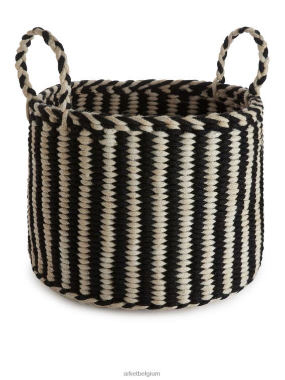 ARKET huishoudartikelen 0DXJP1355 beige/zwart opbergmand 41 cm unisex