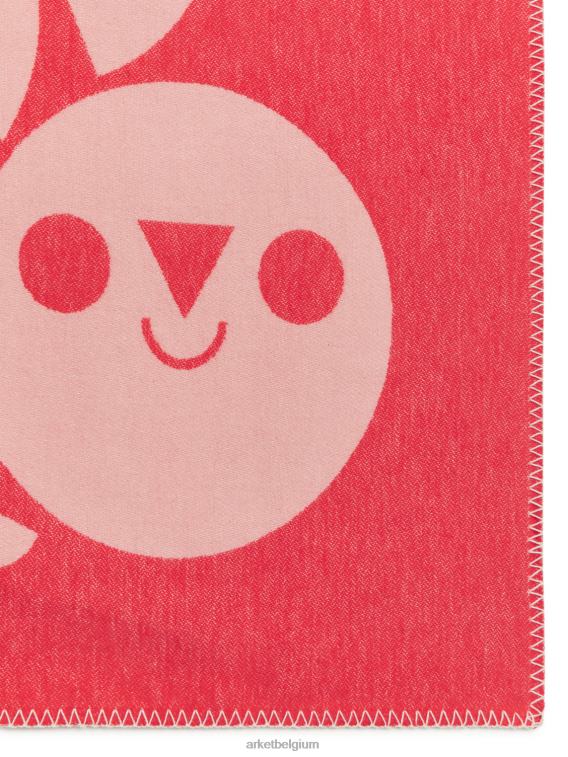 ARKET huishoudartikelen 0DXJP1727 rood Wit katoenen deken in artiesteneditie unisex