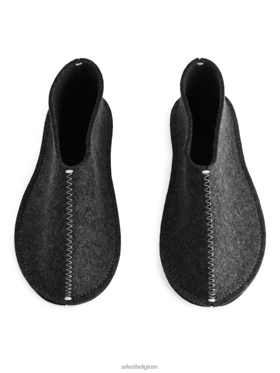 ARKET huishoudartikelen 0DXJP721 donkergrijs gemêleerd Pia wallen wollen pantoffels unisex