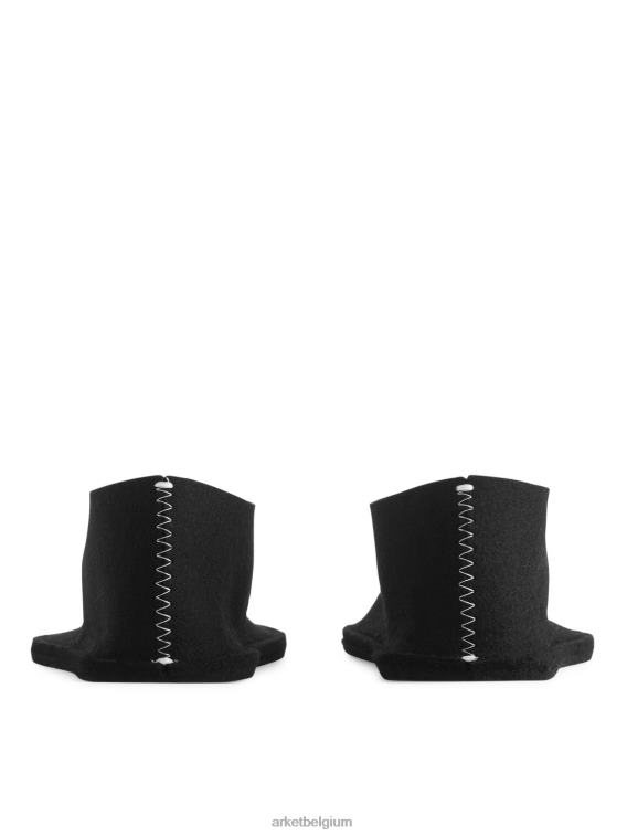 ARKET huishoudartikelen 0DXJP722 zwart Pia wallen wollen pantoffels unisex