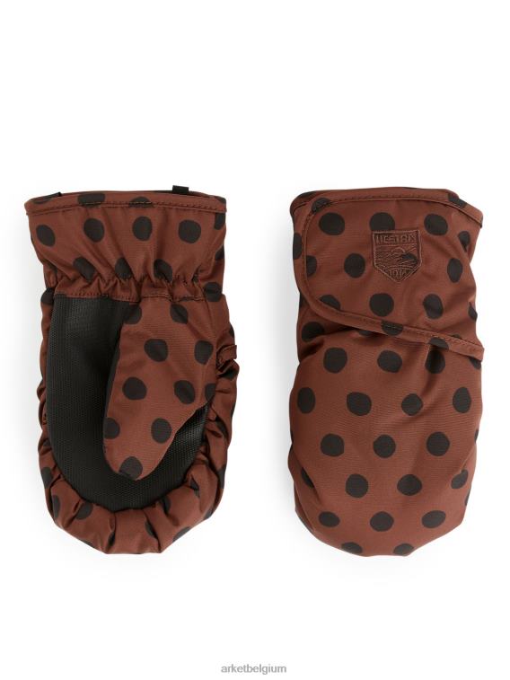 ARKET accessoires 0DXJP1644 bruin zwart Hestra hygge wanten voor kinderen kinderen