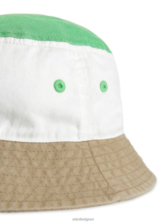 ARKET accessoires 0DXJP1630 groen/wit/beige vissershoed met kleurvlakken kinderen