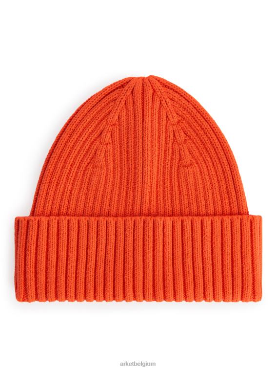 ARKET accessoires 0DXJP1633 oranje ribgebreide muts kinderen