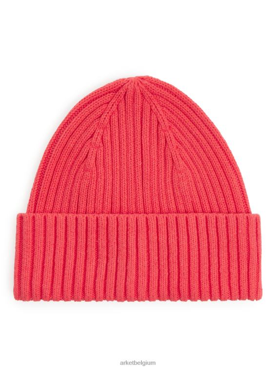 ARKET accessoires 0DXJP1651 rood ribgebreide muts kinderen