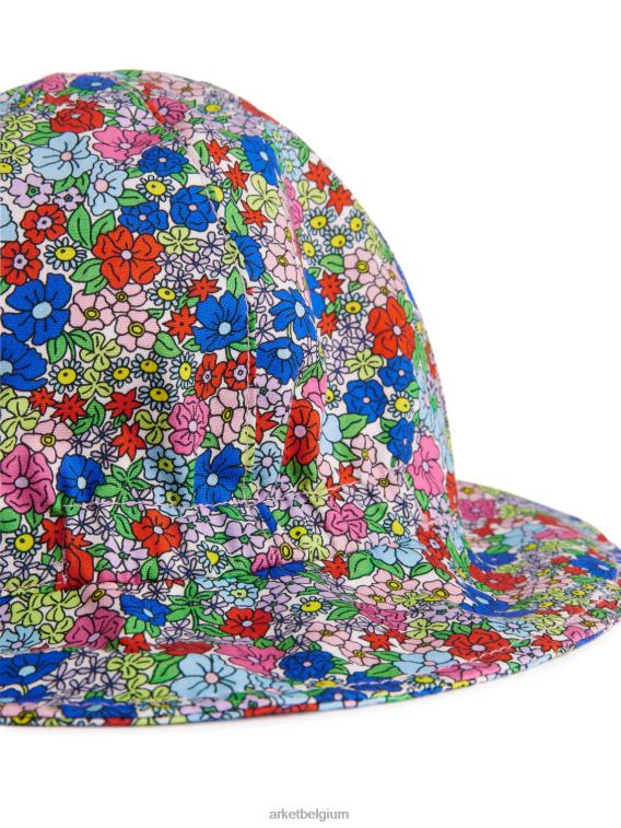 ARKET accessoires 0DXJP1774 multi/bloemen popeline zonnehoed kinderen