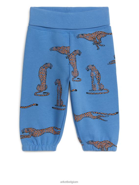 ARKET kleding 0DXJP1684 blauw/cheetah joggingbroek van jersey met omslag kinderen
