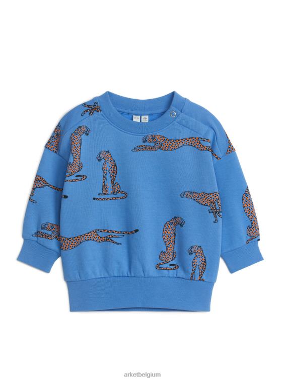 ARKET kleding 0DXJP1686 blauw/cheetah ontspannen sweatshirt kinderen