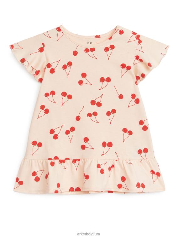 ARKET kleding 0DXJP1690 licht sinaasappel/kersen Jerseyjurk met ruches kinderen