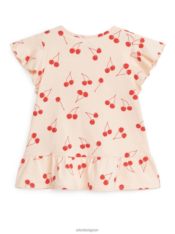 ARKET kleding 0DXJP1690 licht sinaasappel/kersen Jerseyjurk met ruches kinderen