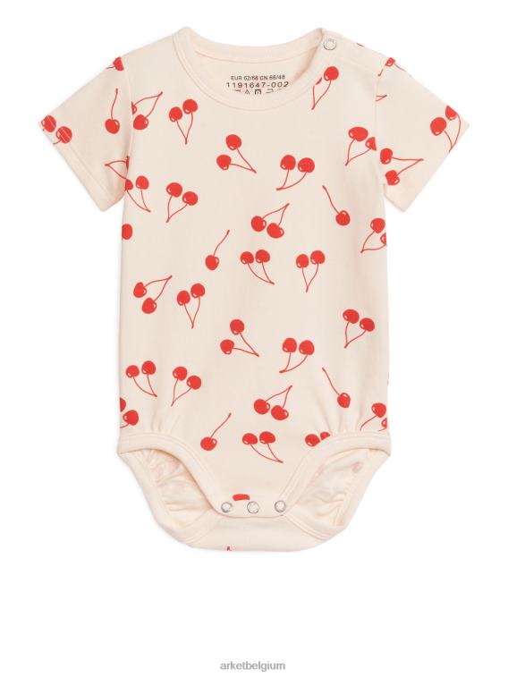 ARKET kleding 0DXJP1694 wit rood bodysuit met korte mouwen kinderen