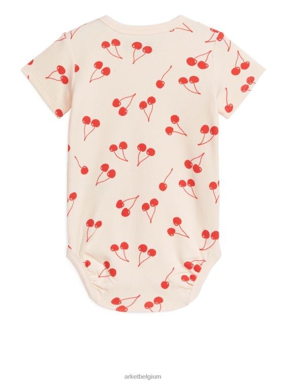 ARKET kleding 0DXJP1694 wit rood bodysuit met korte mouwen kinderen