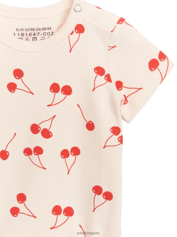 ARKET kleding 0DXJP1694 wit rood bodysuit met korte mouwen kinderen