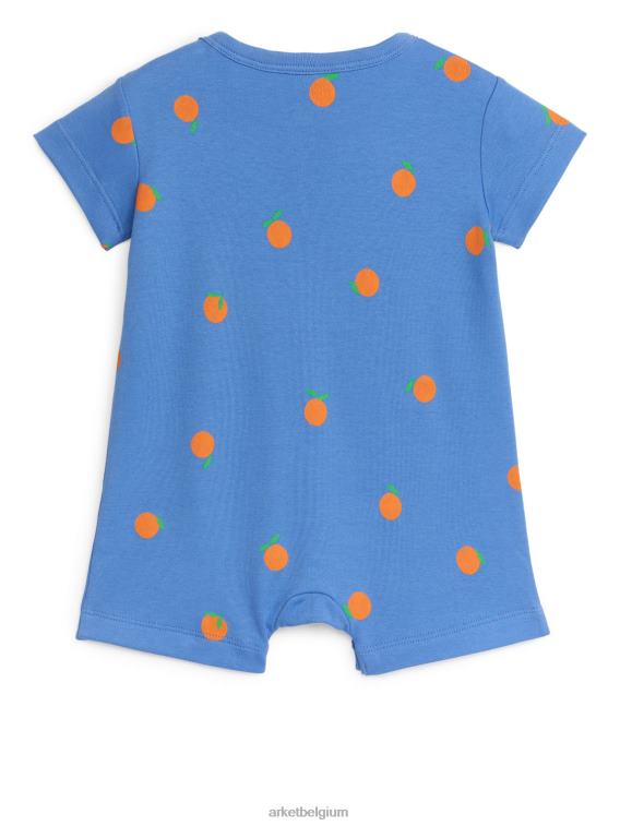 ARKET kleding 0DXJP1695 blauw/oranje korte jersey romper kinderen