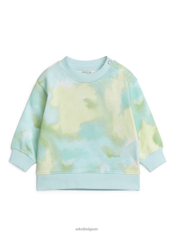 ARKET kleding 0DXJP1698 blauw/tie-dye katoenen sweatshirt kinderen