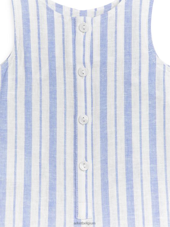 ARKET kleding 0DXJP1701 blauw/strepen mouwloze katoen-linnen romper kinderen