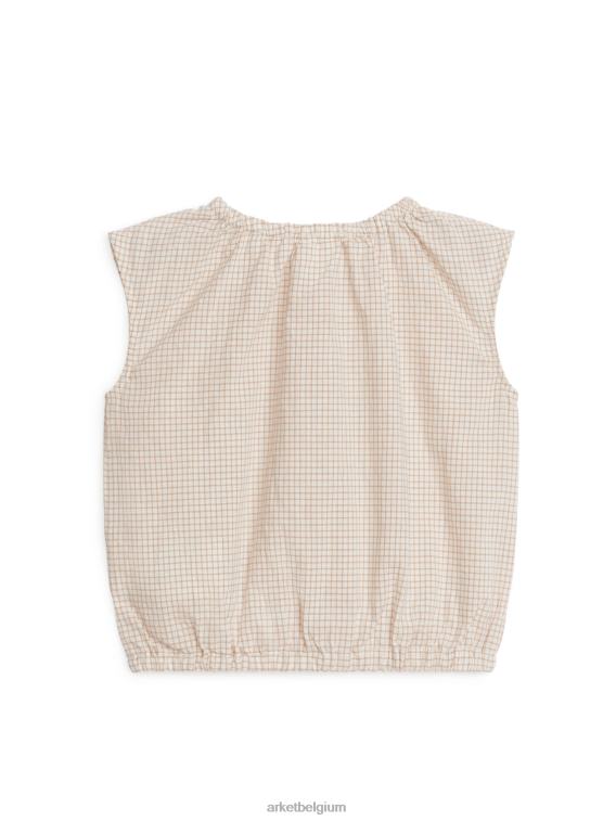 ARKET kleding 0DXJP1702 beige/geruit mouwloze seersucker top kinderen