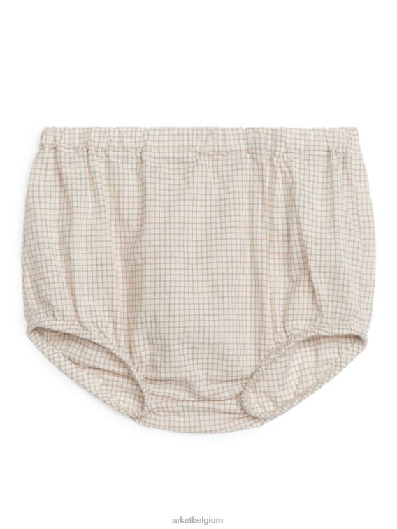 ARKET kleding 0DXJP1703 beige/ruit seersucker bloeiers kinderen
