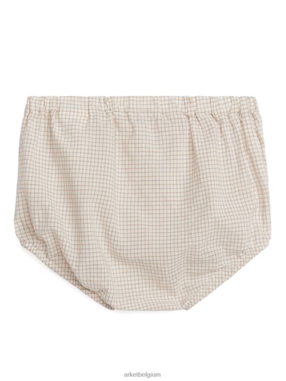 ARKET kleding 0DXJP1703 beige/ruit seersucker bloeiers kinderen