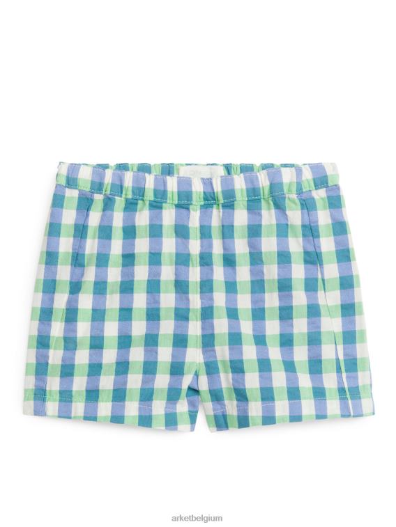 ARKET kleding 0DXJP1705 groen Blauw seersucker korte broek kinderen