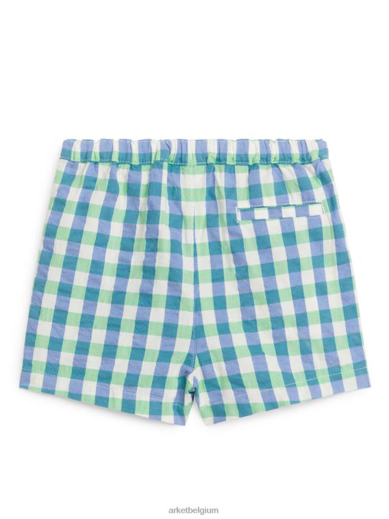 ARKET kleding 0DXJP1705 groen Blauw seersucker korte broek kinderen