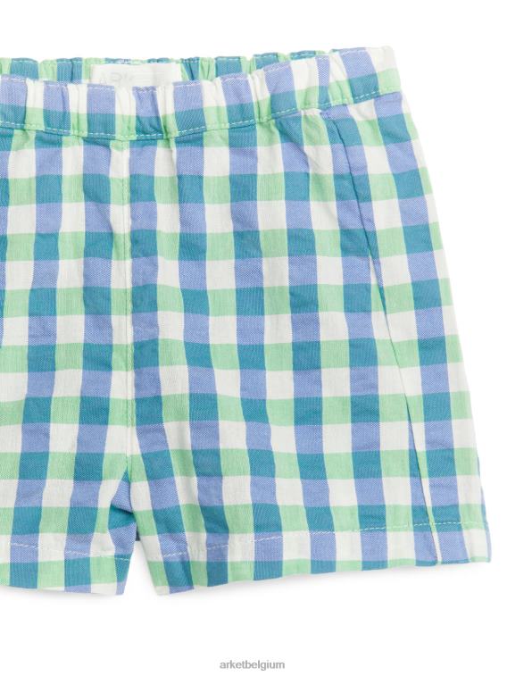 ARKET kleding 0DXJP1705 groen Blauw seersucker korte broek kinderen