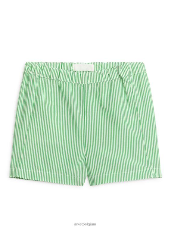 ARKET kleding 0DXJP1711 groen Wit korte broek van keperstof kinderen