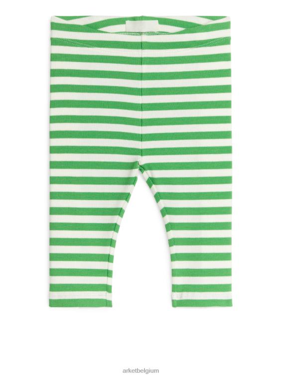 ARKET kleding 0DXJP1713 groen Wit geribbelde legging kinderen