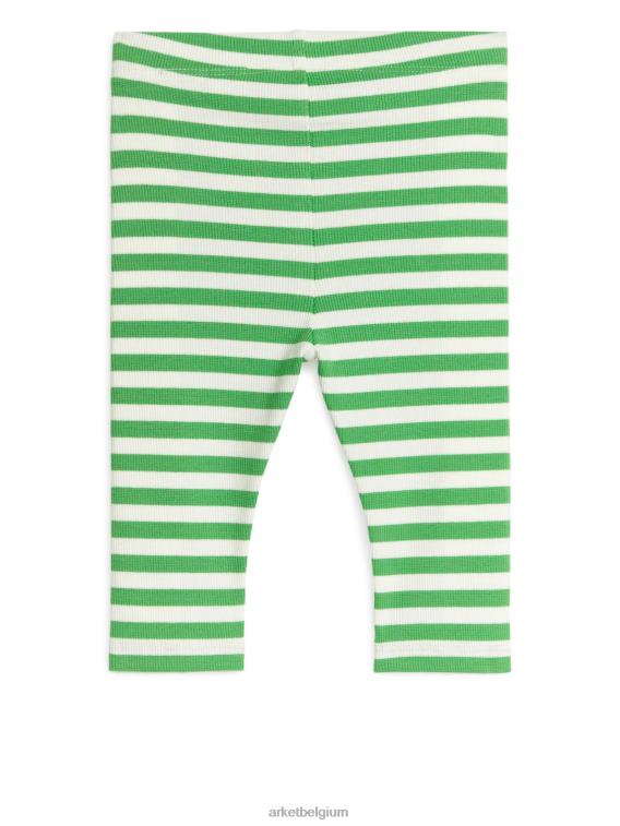 ARKET kleding 0DXJP1713 groen Wit geribbelde legging kinderen