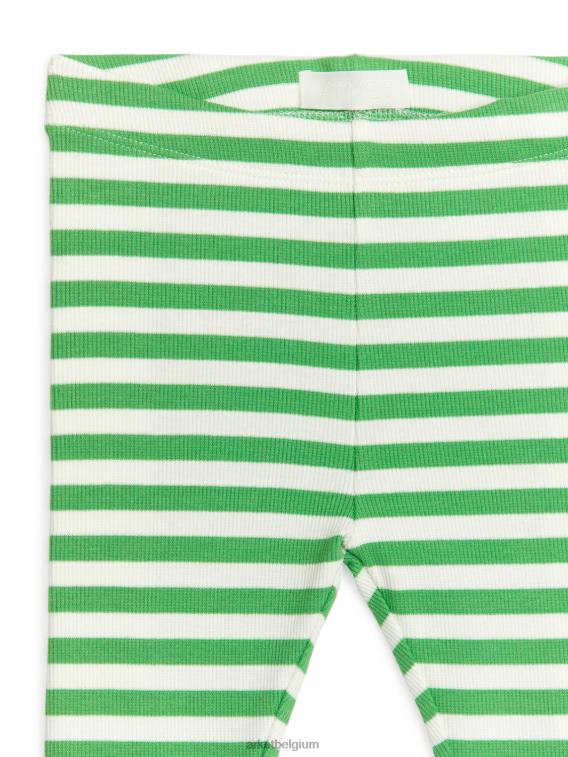 ARKET kleding 0DXJP1713 groen Wit geribbelde legging kinderen