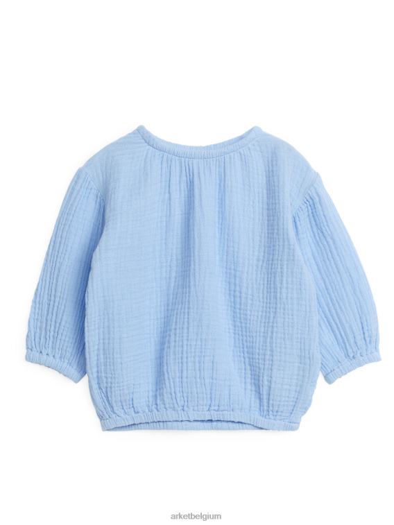 ARKET kleding 0DXJP1718 lichtblauw Kaasdoekblouse met ballonmouwen kinderen