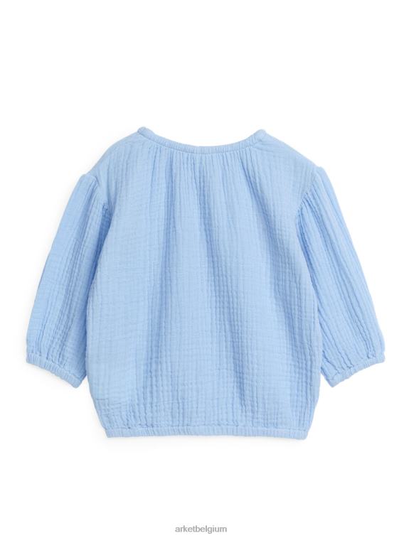 ARKET kleding 0DXJP1718 lichtblauw Kaasdoekblouse met ballonmouwen kinderen